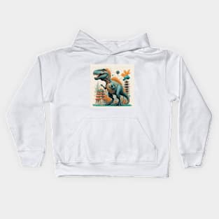 Dinosaur pastel colours digital painting Kids Hoodie